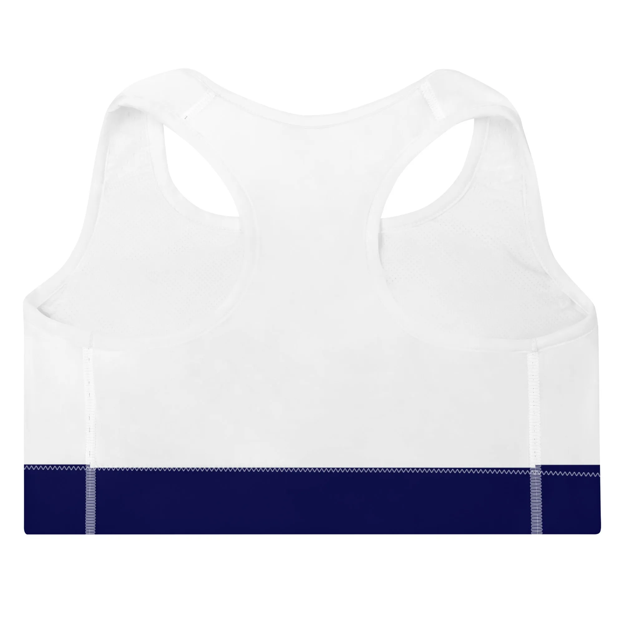 White Navy Sports Bra