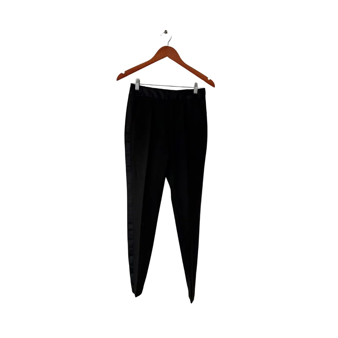 ZARA Black Satin Side Stripe Pants | Like New |