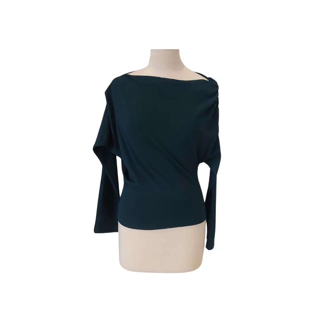 ZARA Emerald Green Ruche Blouse | Brand new |