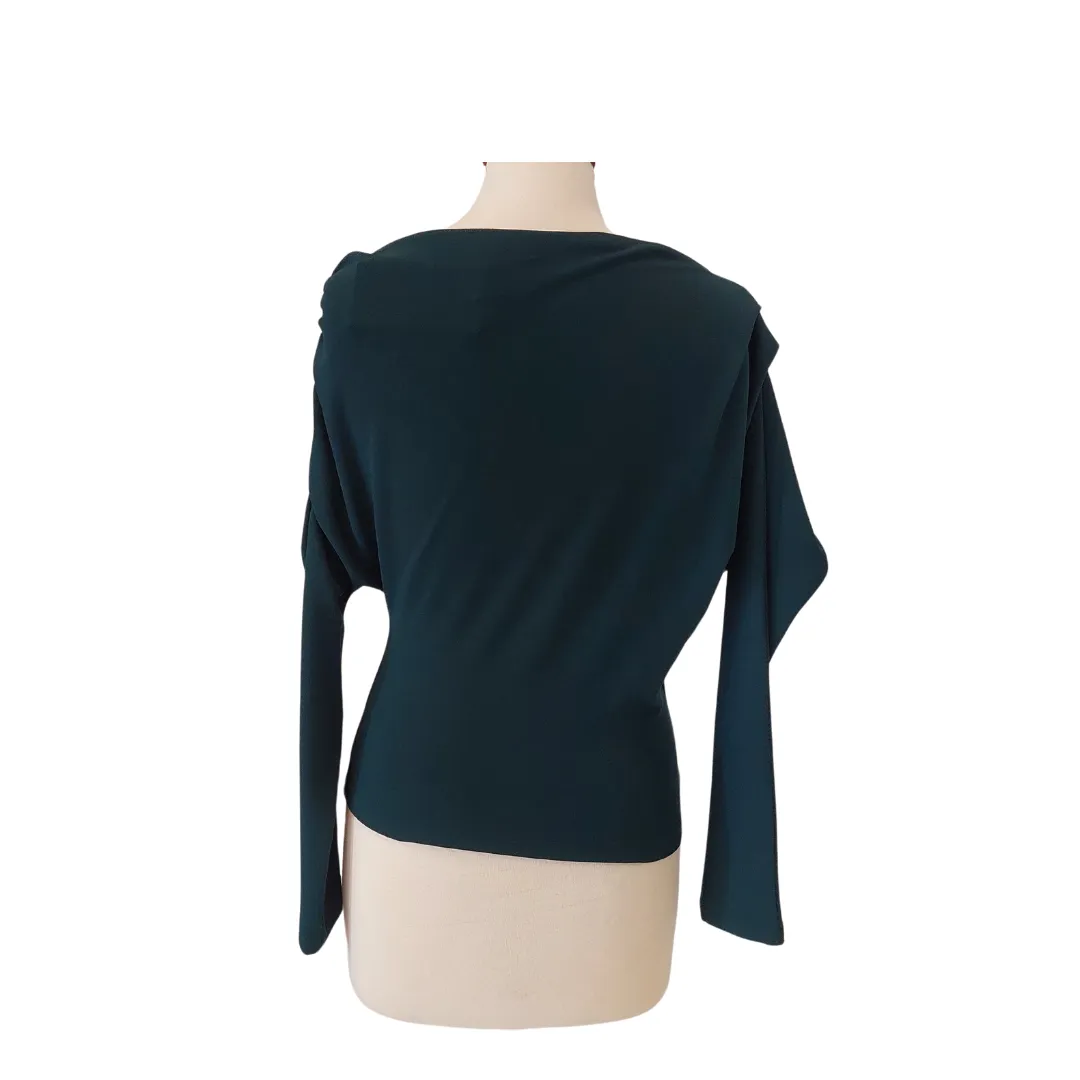 ZARA Emerald Green Ruche Blouse | Brand new |