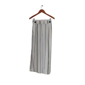 ZARA White Navy & Yellow Wide-leg Striped Pants | Like New |