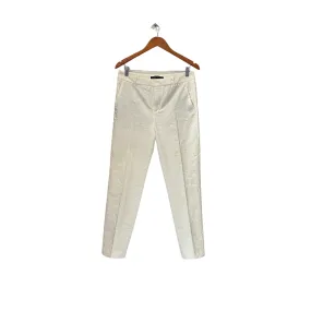 ZARA White Self Embroidered Straight Leg Pants | Gently used |